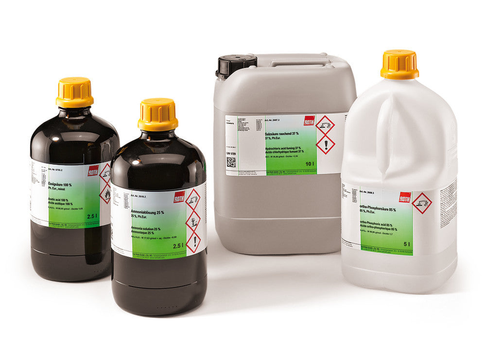 Hydrochloric acid fuming, 37 %, Ph.Eur., 1 l, glass - Luminix Health