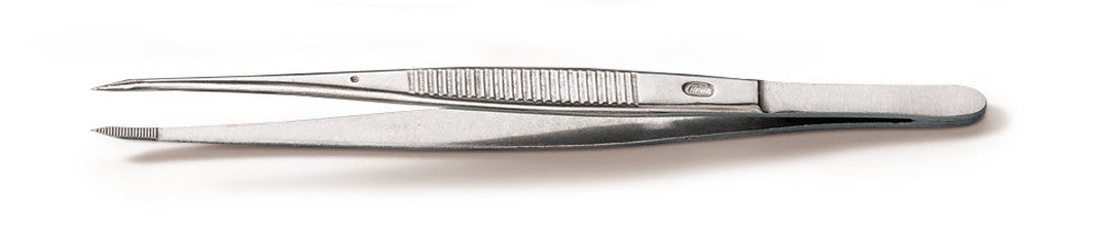 Forceps, straight, pointed, surgical, made of Remanit 4301, length 145 mm - Luminix Health