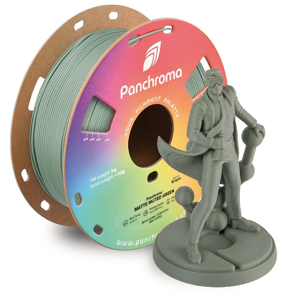 Panchroma PLA Matte Muted Green, 1,75 mm, 1 kg