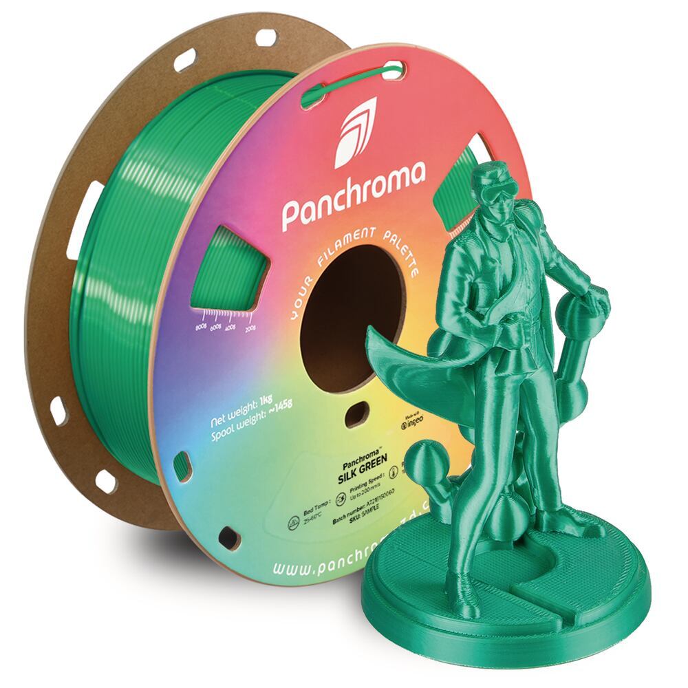 Panchroma PLA Silk Green, 1,75 mm, 1 kg