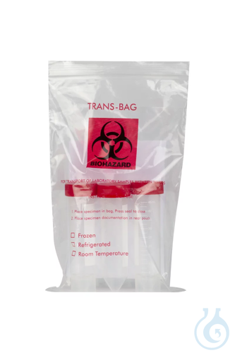 ratiolab®Transport Bags, LD-PE, BIOHAZAR D, fast-zip closure & document bag, - Luminix Health