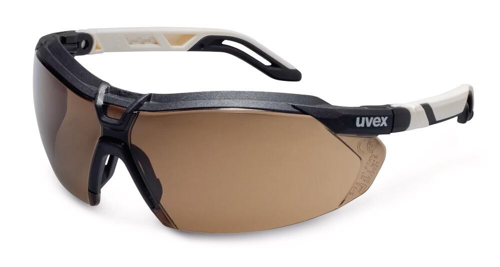 i-5 CBR23 safety glasses, white/black, brown lenses