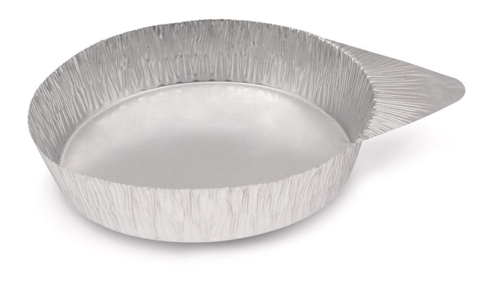 Aluminium weighing pan 50 ml with handle, curled edge