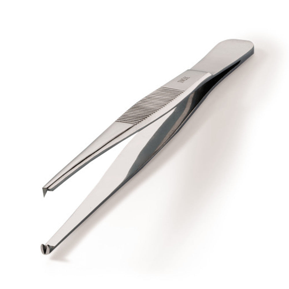 Hooked tip forceps, with teeth 1 , 2, stainless steel, length 145 mm, 1 unit(s) - Luminix Health