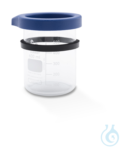 Image of Cleaning glass, with Plastic cover and rubber ring, 600 ml - Luminix Health