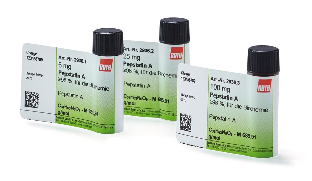 Pepstatin A, min. 98 %, for biochemistry, 5 mg, plastic - Luminix Health