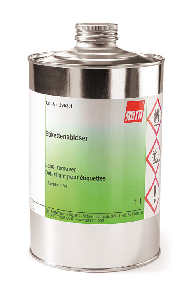 Label remover, 1 l Etikettenablöser, rein pflanzlich, 1 l, tinplate - Luminix Health