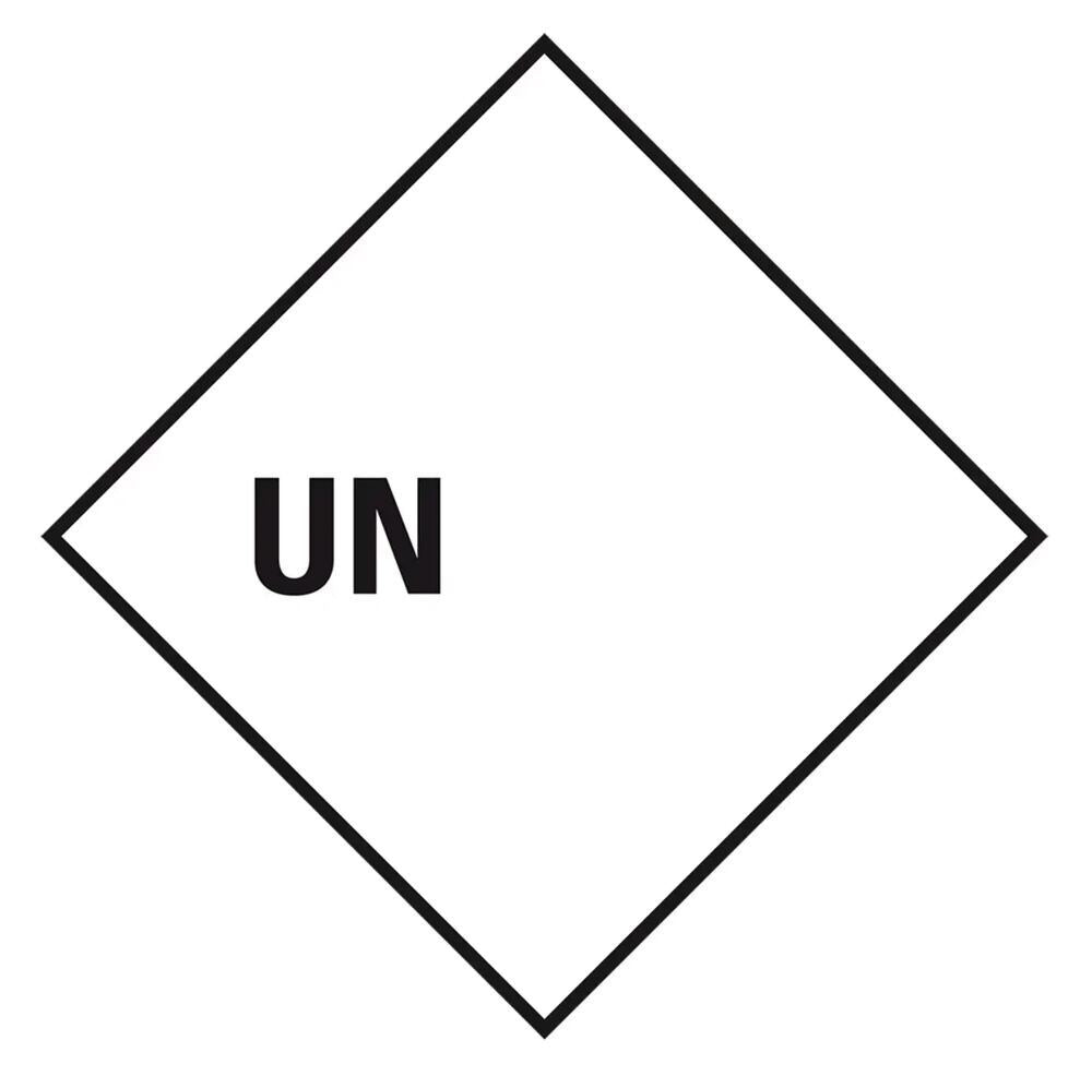UN packaging labelling, PE film, 100 x 100 mm