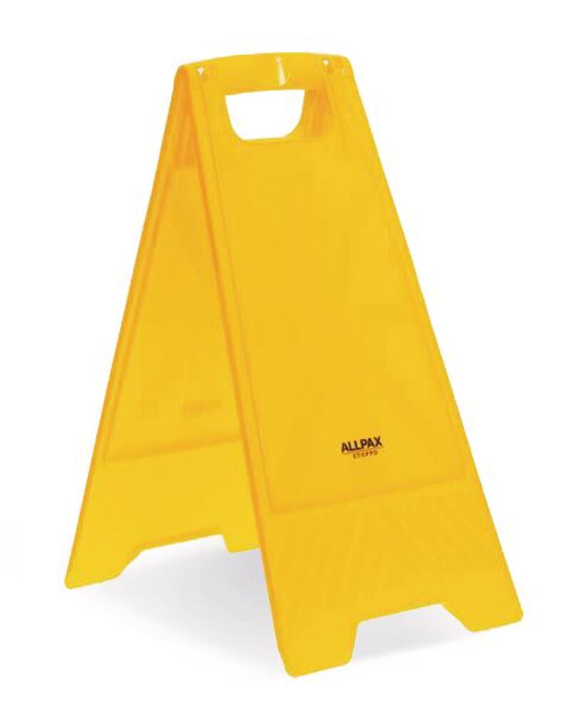 Caution floor signs, neutral, yellow, 300 x 620 mm