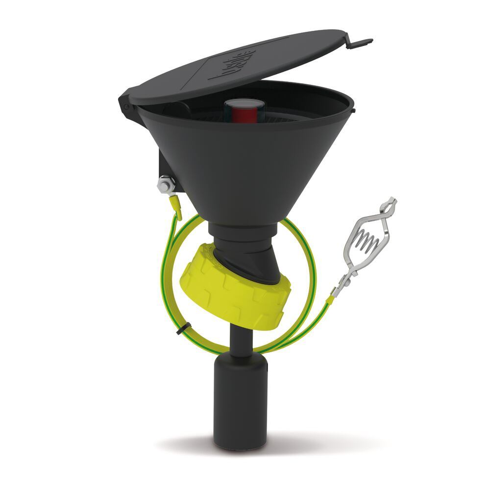 b.safe 180 PE-EX safety funnel with fill level indicator, S60, inclined