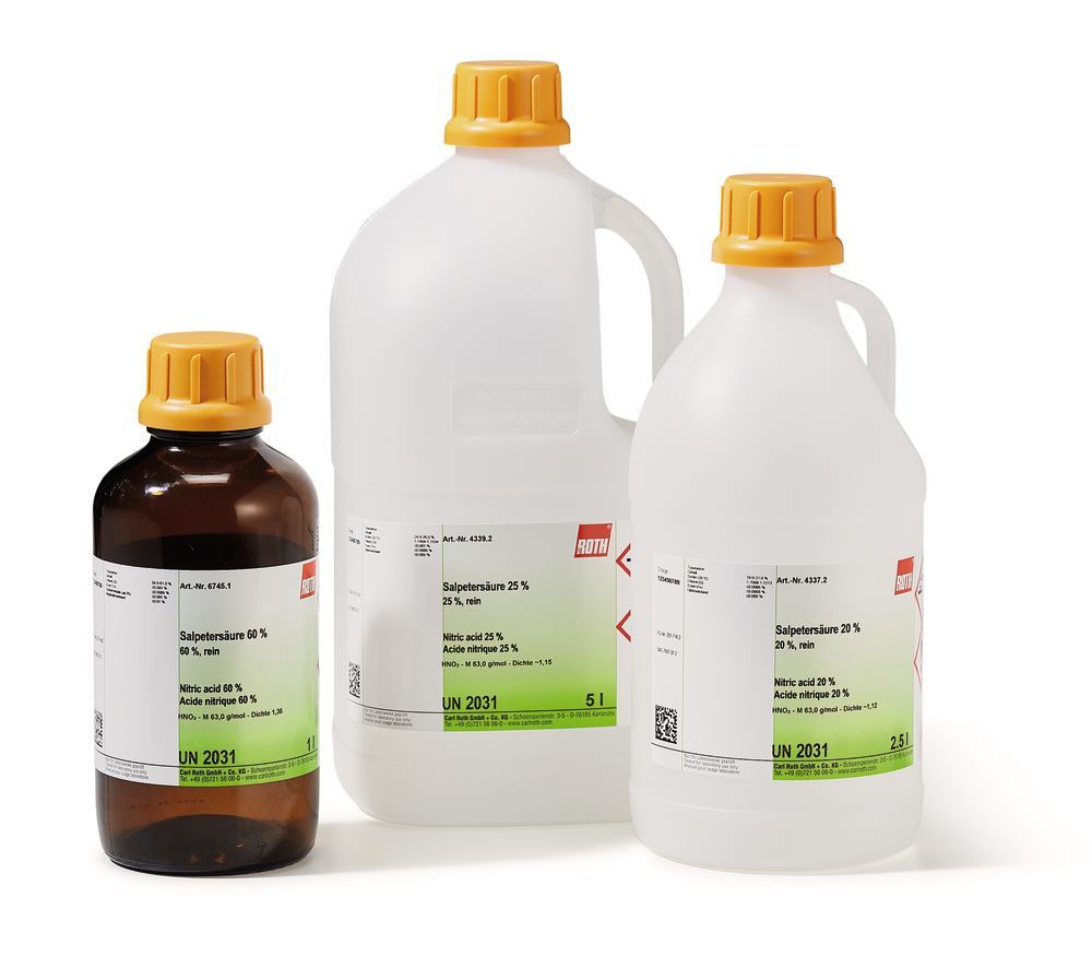 Nitric acid 5 %, pure, 1 l, plastic