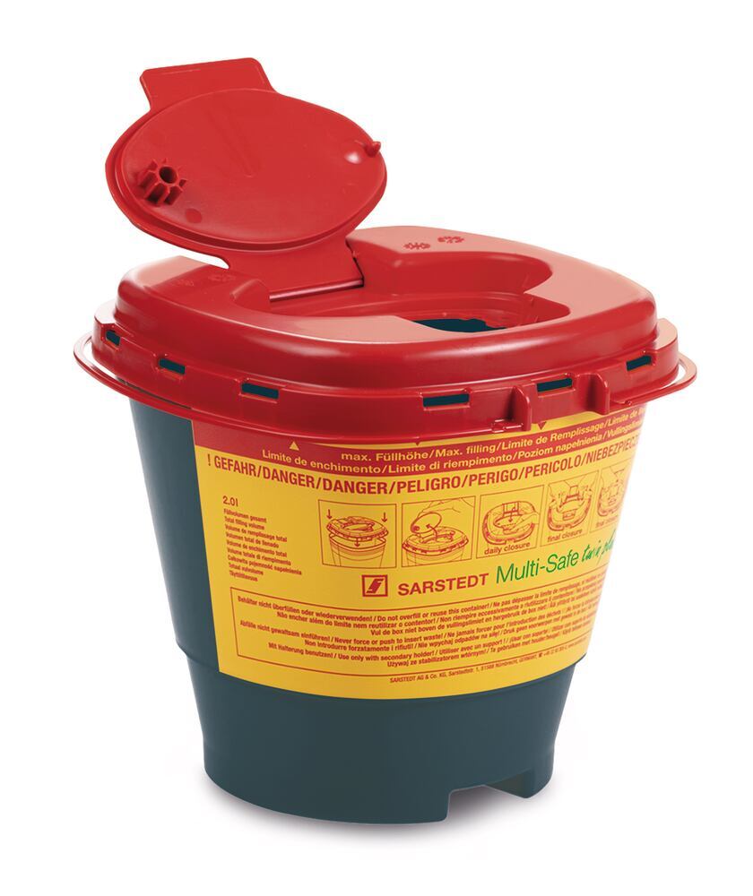 Multi-Safe twin plus 2000 REC waste disposal container, PP, 2 l