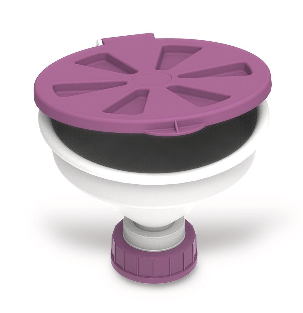 Safety funnel with hinged lid