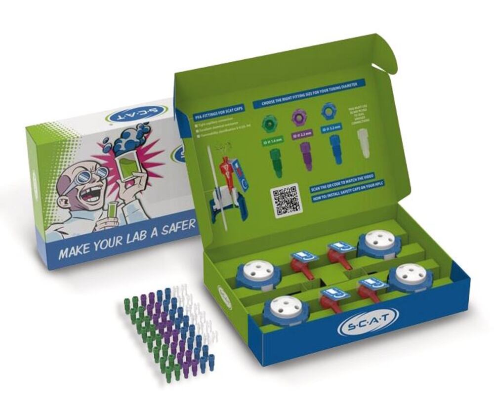 HPLC starter kit 4, four screw caps with five connections