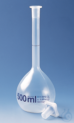 Image of Volumetric flask PMP class A transparent, 100 ml, NS 14/23, PP-stopper - Luminix Health