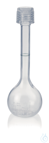 Volumetric flask PFA cl. A, 50 ml, GL 18, with screw cap - Luminix Health