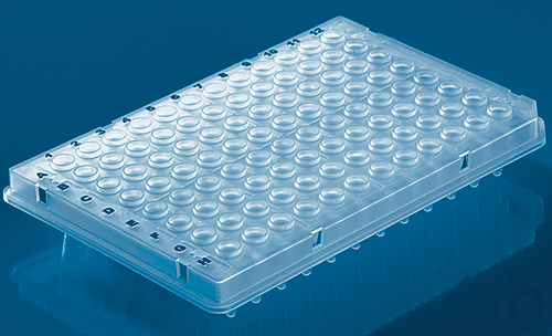 Image of 96-well PCR plate, thin-walled, flexible, half skirt, elev.wells, 50 pcs. - Luminix Health