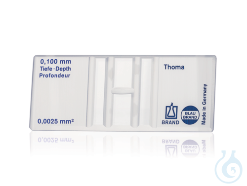 Counting chamber, BLAUBRAND, Thoma,, without spring clips, double ruling - Luminix Health