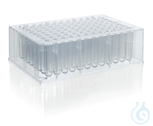 Deep well plate, 96-well, stackable, 1,1 ml, PS, non-sterile, pack of 32 - Luminix Health