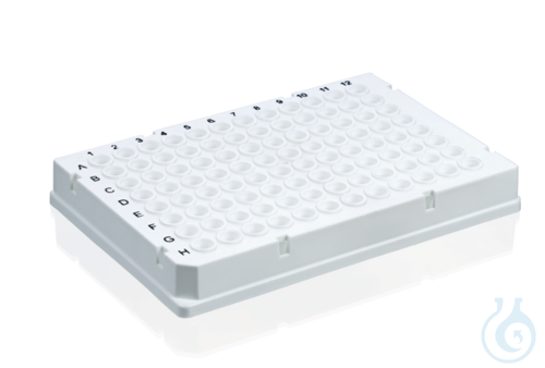 PCR-plate 96-well, Rigid Frame, PC/PP, white full skirt. Low Profile, 50 pcs - Luminix Health