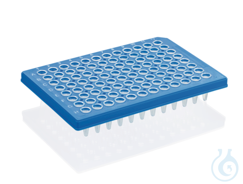 PCR-plate 96-well, Rigid Frame, PC/PP, blue semi skirt. Stand.Profile 50 pcs - Luminix Health
