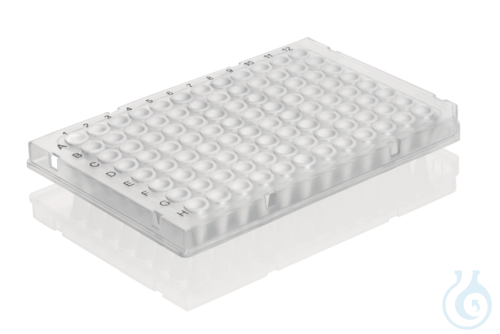 PCR-plate 96-well, Rigid Frame, PC/PP, transp. semi skirt. Low Profile 50 pcs - Luminix Health