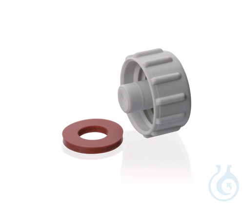 Image of Screw cap sedimentation cone Imhoff SAN, M14, PP, dark grey, with seal - Luminix Health