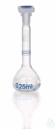 Vol. flask with 3 marks DAkkS cal. BB, A, NS 10/19 PP stopper, for Disp. 25 ml - Luminix Health