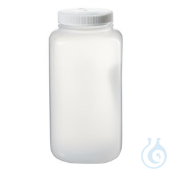 Nalgene&trade; Square Wide-Mouth Large PPCO Bottle with Closure: - Luminix Health