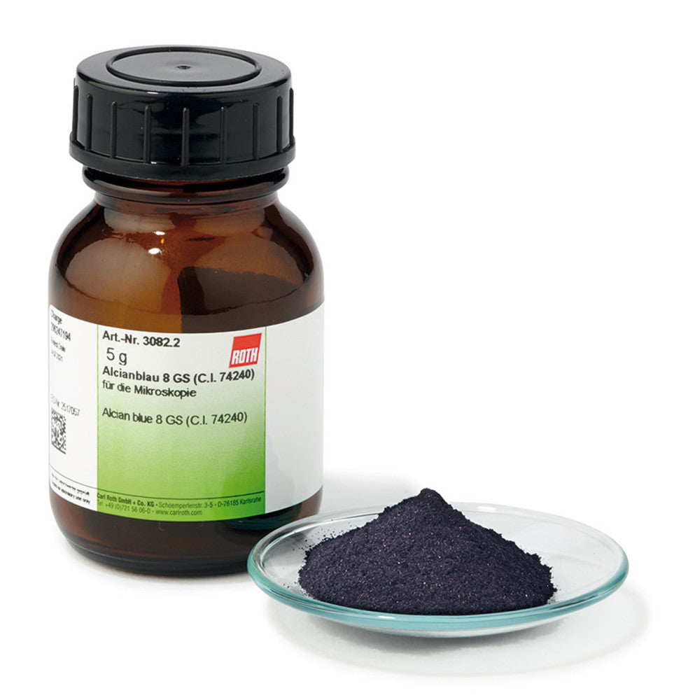 Alcian blue 8 GS (C.l. 74240), for microscopy, 5 g, glass - Luminix Health