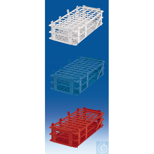 Test tube rack, PP, nesting, white, for tubes up to 13 mm - Luminix Health