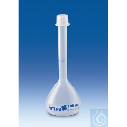 Volumetric flask, PP, with screw-cap, 100 ml, GL 18, with ring-mark - Luminix Health