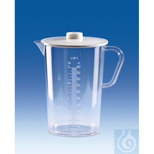 Image of Collector, PP, with white PC lid, 2000 ml, moulded scale - Luminix Health