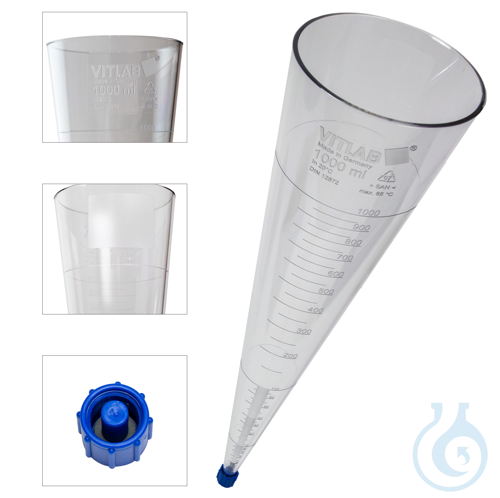 Imhoff sedimentation cone, SAN, 1000 ml - Luminix Health