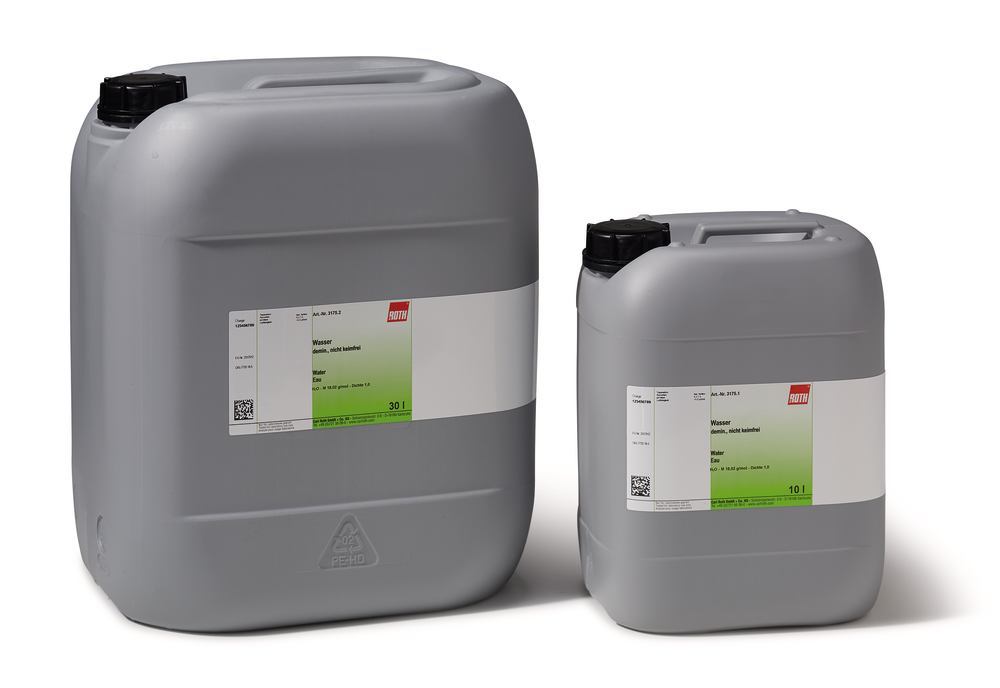 Water, demineralised, not sterile, 10 l, plastic - Luminix Health
