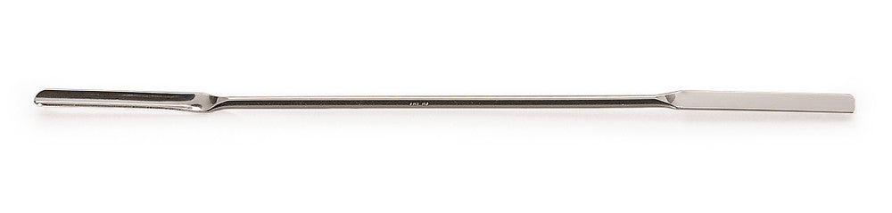 Double spatula, curved, stainless steel, Remanit 4301, width 9 mm, length 150 mm - Luminix Health
