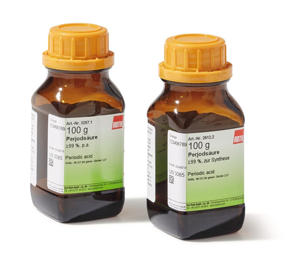 Periodic acid, min. 99 %, for synthesis, 50 g, glass - Luminix Health