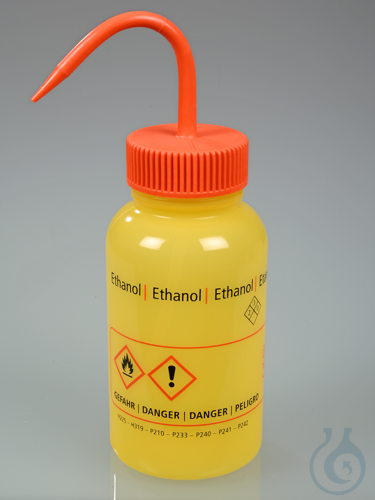 Wide-necked wash bottle ''ethanol'', LDPE, 500 ml