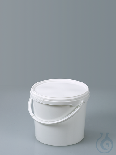 Packaging bucket, PP white, 5 l, w/ closure