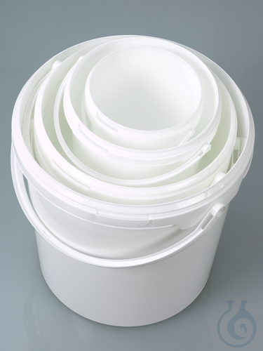 Packaging bucket, PP white, 5 l, w/ closure