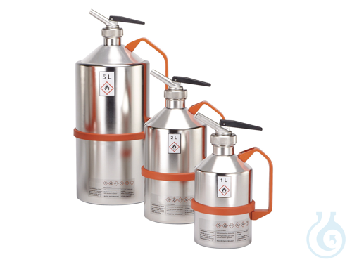 Safety can V4A, dosage spout, relief valve, 1 l - Luminix Health