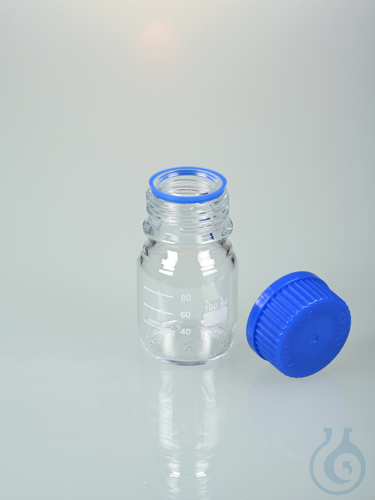 Glas sampling bottle, GL45, 100 ml, m.V.