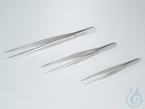 Forceps, stainless steel, sharp, straight, 160 mm