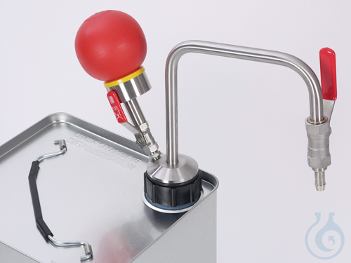 Image of Solvent pump hand operated for tin-foil can., 60cm - Luminix Health