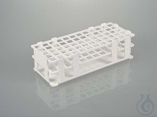 Test-tube rack, PP, white, for 60 tubes to Ø 16mm