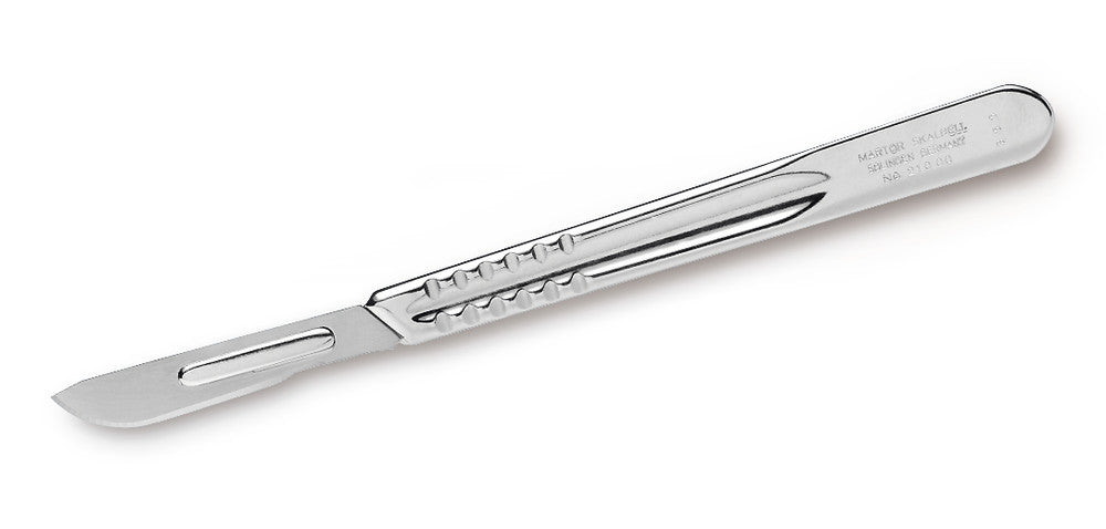 Scalpel, for blade types 10 to 16, steel, chrome-plated, incl. blade type 13 - Luminix Health