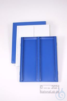 Image of Obi Box 100 / 2x50 divider, blue, height 35 mm fix, num. ID code with index - Luminix Health