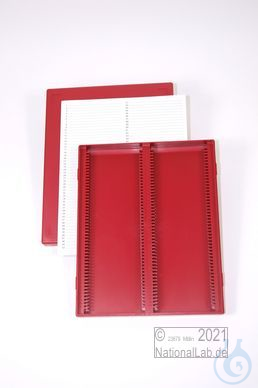 Obi Box 100 / 2x50 divider, red, height 35 mm fix, num. ID code with index card, - Luminix Health