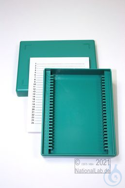 Obi Box 25 / 25 divider, green, height 35 mm fix, num. ID code with index card, - Luminix Health