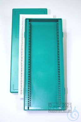 Image of Obi Box 50 / 50 divider, green, height 35 mm fix, num. ID code with index card, - Luminix Health